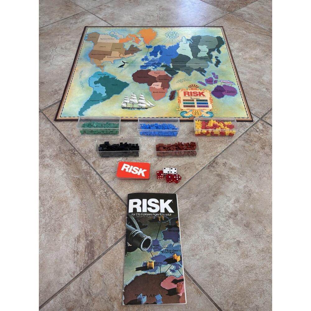 Parker Brothers Risk Board Game 1975 Classic, No. 44, Vintage, Replacement Parts